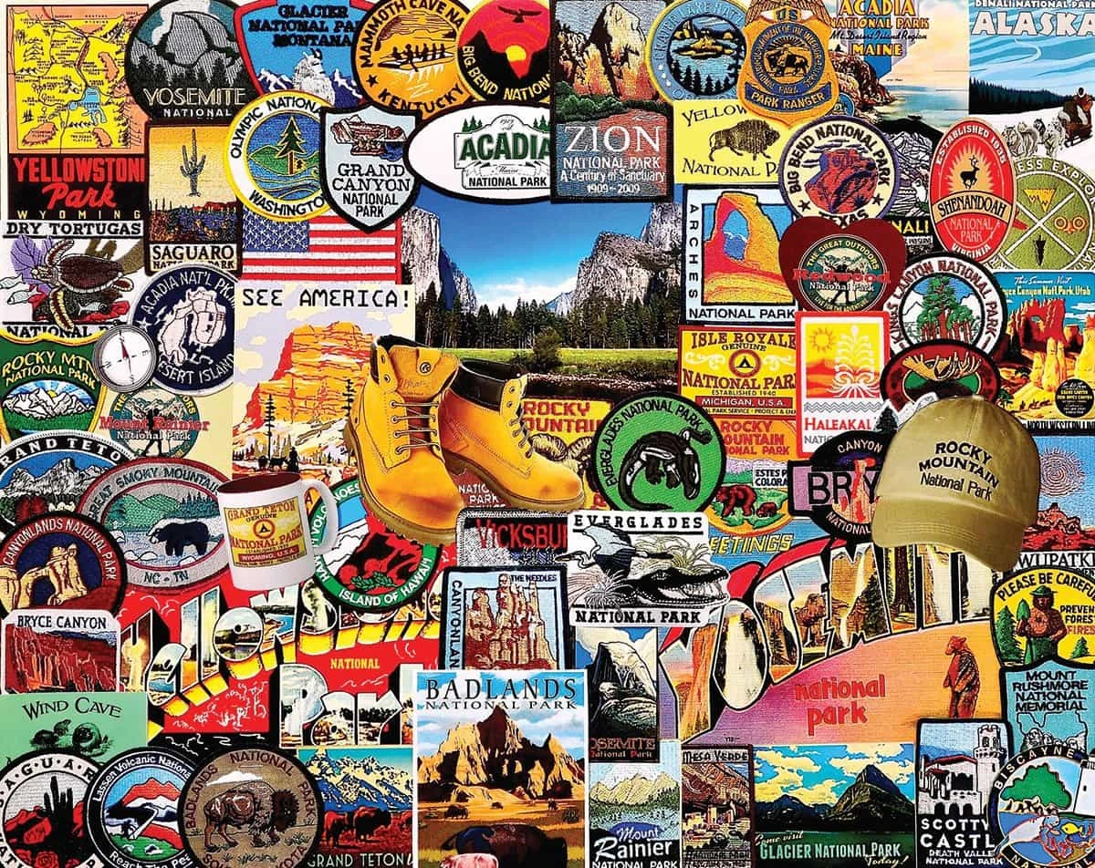 National Park Badges (1057pz) - 1000 Piece Jigsaw Puzzle 3 National Park Badges (1057pz) - 1000 Piece Jigsaw Puzzle