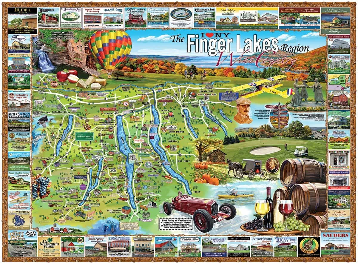 Finger Lakes (1182pz) - 1000 Piece Jigsaw Puzzle 3 Finger Lakes (1182pz) - 1000 Piece Jigsaw Puzzle