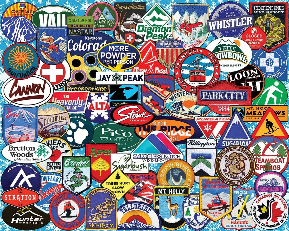 Ski Badges (1191pz) - 1000 Piece Jigsaw Puzzle 3 Ski Badges (1191pz) - 1000 Piece Jigsaw Puzzle