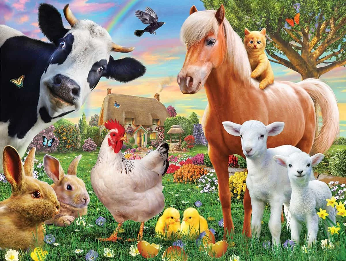 Farm Animals (1368pz) - 300 Piece Jigsaw Puzzle 3 Farm Animals (1368pz) - 300 Piece Jigsaw Puzzle