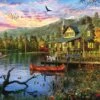 Sunset Cabin (1416pz) - 500 Pieces 1 Sunset Cabin (1416pz) - 500 Pieces -WHITE MOUNTAIN PUZZLES Sales 1416 sunset cabin 1200