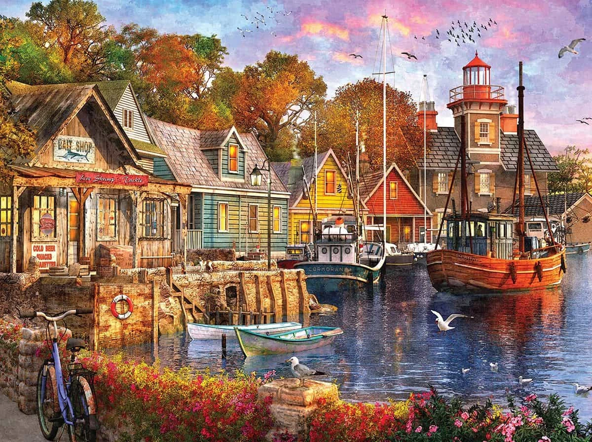 Harbor Evening (1418pz) - 1000 Piece Jigsaw Puzzle 3 Harbor Evening (1418pz) - 1000 Piece Jigsaw Puzzle