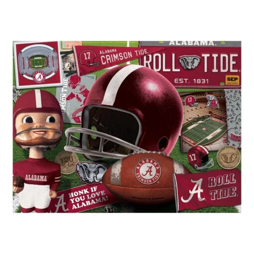 Alabama Crimson Tide Retro Series (950066) - 500 Pieces 6 Alabama Crimson Tide Retro Series (950066) - 500 Pieces -WHITE MOUNTAIN PUZZLES Sales AlabamaRS1